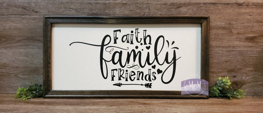 Faith, Family, Friends Reverse Canvas Art