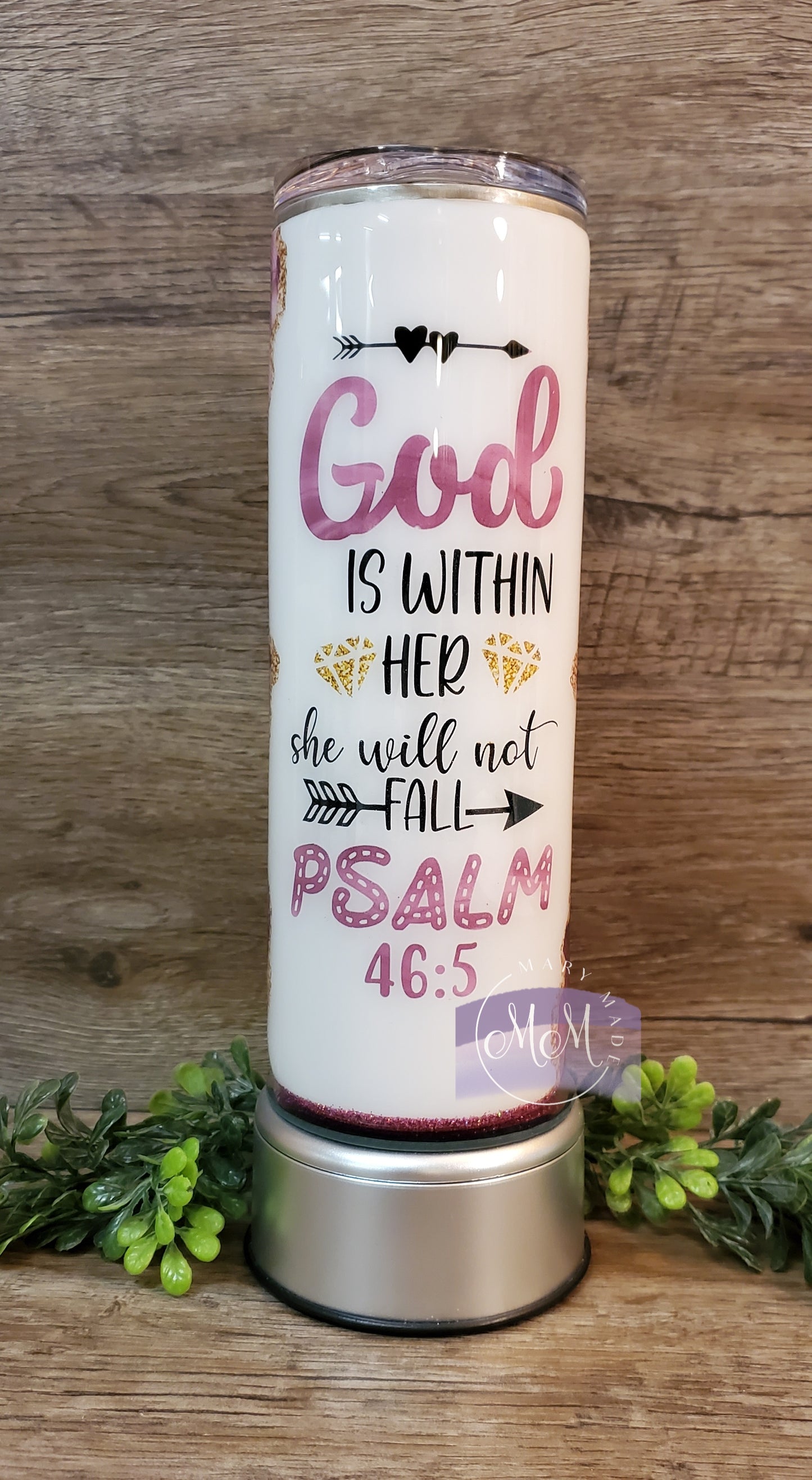 God is Within Her She Will Not Fall 20oz. Skinny Straight Tumbler